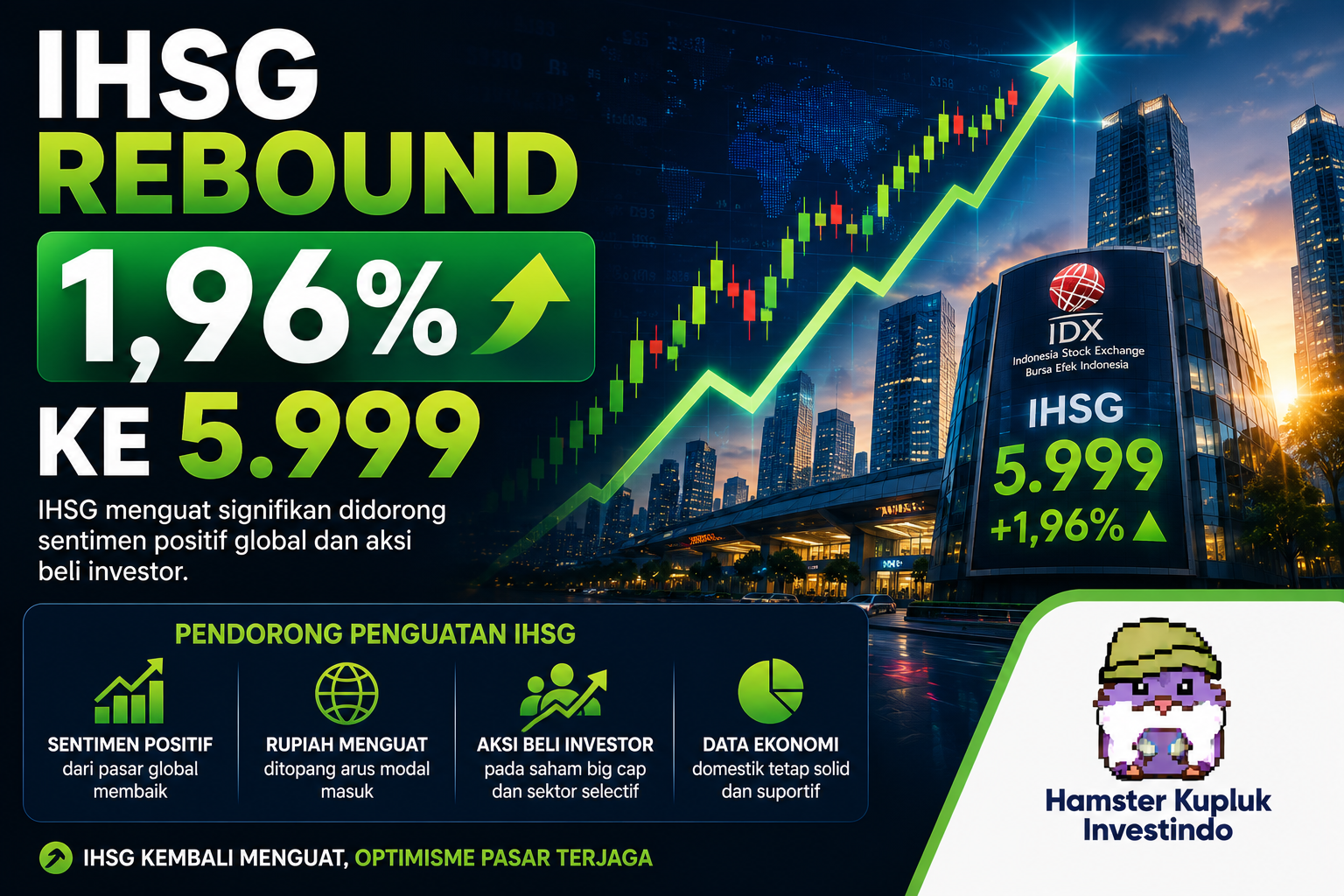 IHSG Rebound 1,96% ke 5.999 — Tapi Satu Angka Ini yang Menentukan Apakah Ini Pembalikan atau Sekadar Jeda