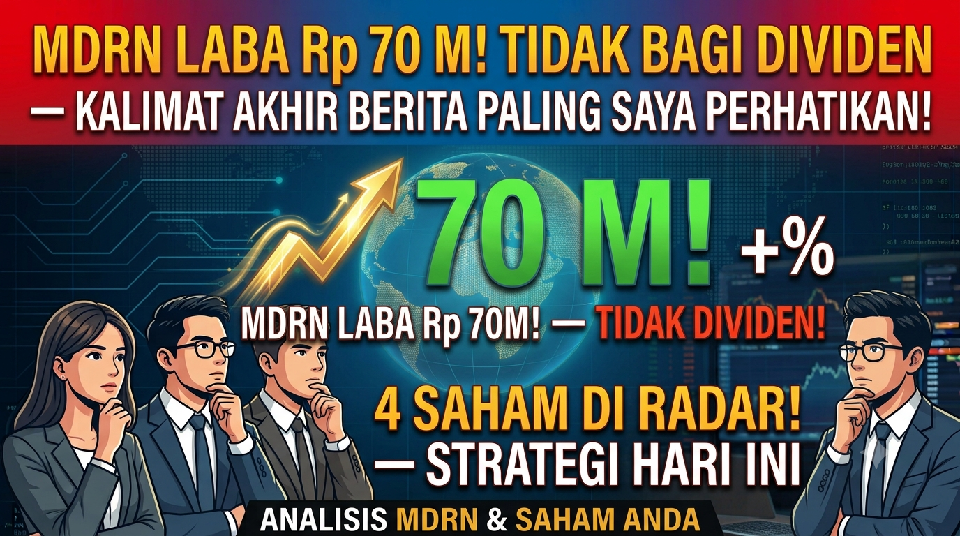MDRN Laba Rp 70 Miliar tapi Tidak Bagi Dividen — dan Satu Kalimat di Akhir Berita yang Paling Saya Perhatikan